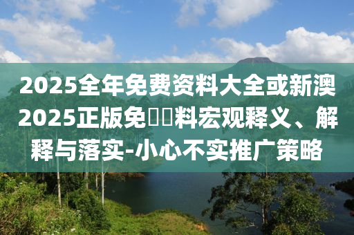 2025全年免費資料大全或新澳2025正版免費資料宏觀釋義、解釋與落實-小心不實推廣策略